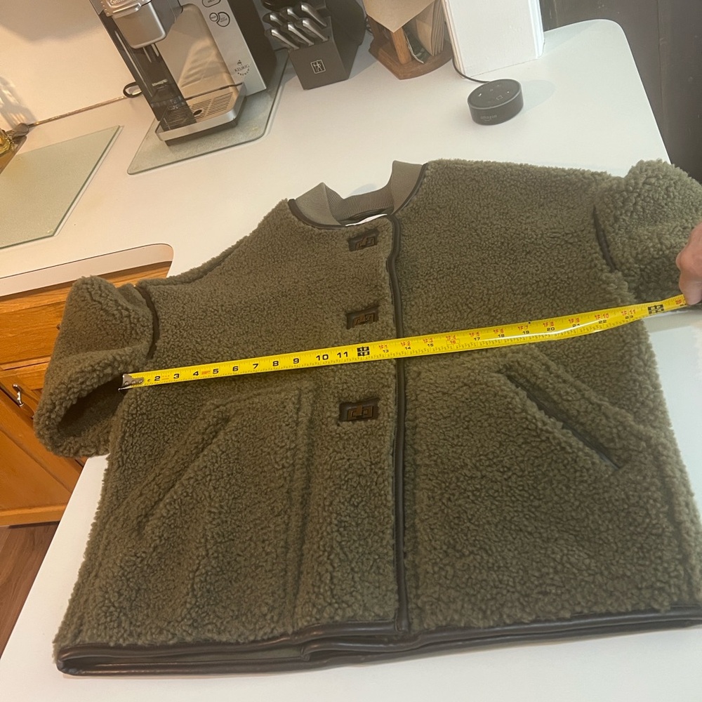 NWT ba&sh Olive Green Sherpa Pea Coat - Picture 11 of 13